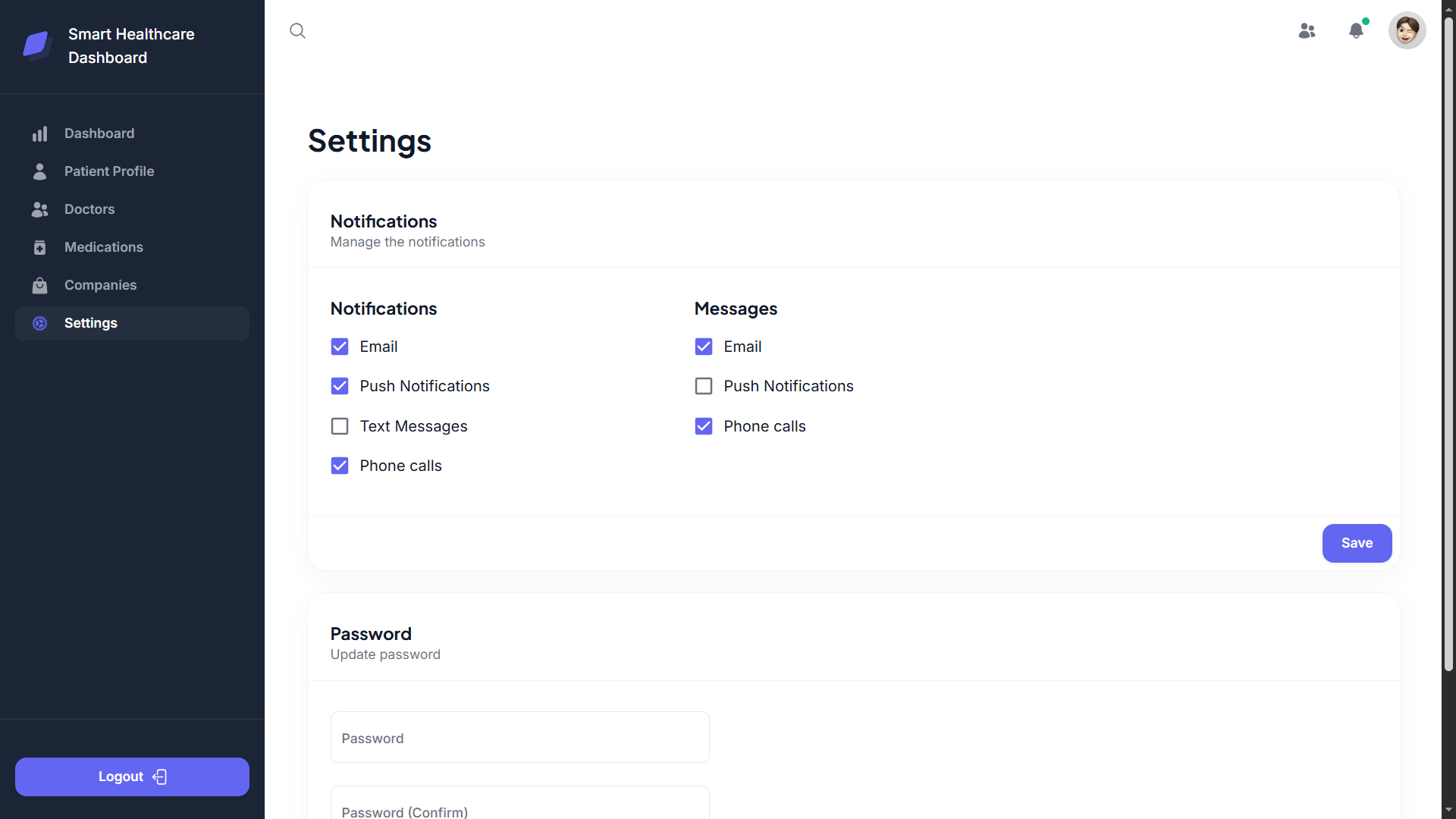 Smart Healthcare Dashboard screenshot 7 of 7